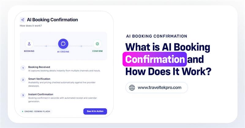 AI travel booking confirmation